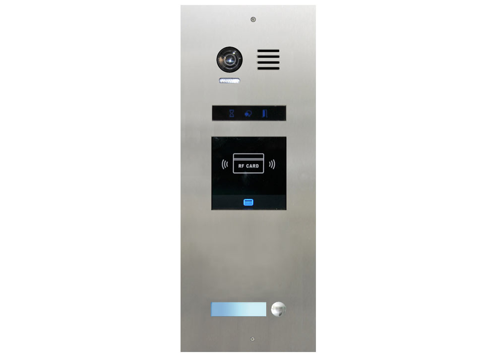 FRC1SN/ID/IN μπουτονιέρα INOX χωνευτή, 1 μπουτόν, με καρτ/γνωστη BUS-2